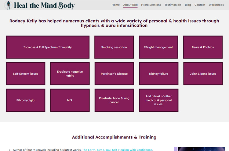 Heal the Mind Body website